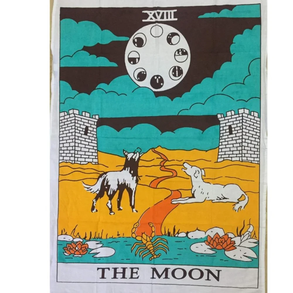 SET of 3 Twin Size Sun Moon Star Celestial Tarot Boho Decor Dorm Wall Tapestry